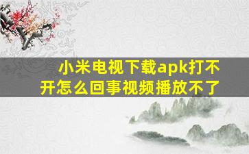 小米电视下载apk打不开怎么回事视频播放不了