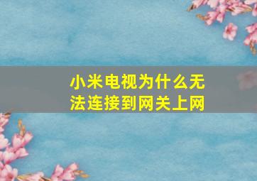 小米电视为什么无法连接到网关上网