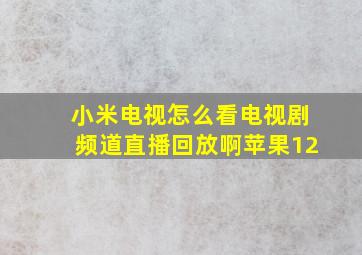 小米电视怎么看电视剧频道直播回放啊苹果12