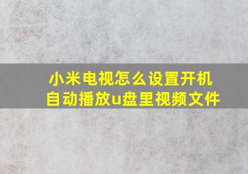 小米电视怎么设置开机自动播放u盘里视频文件