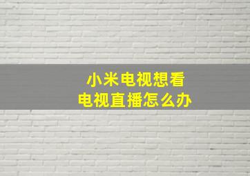 小米电视想看电视直播怎么办