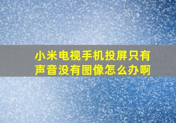 小米电视手机投屏只有声音没有图像怎么办啊