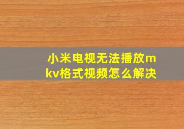 小米电视无法播放mkv格式视频怎么解决