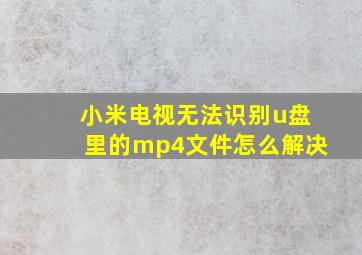 小米电视无法识别u盘里的mp4文件怎么解决