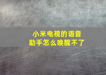 小米电视的语音助手怎么唤醒不了