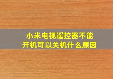 小米电视遥控器不能开机可以关机什么原因