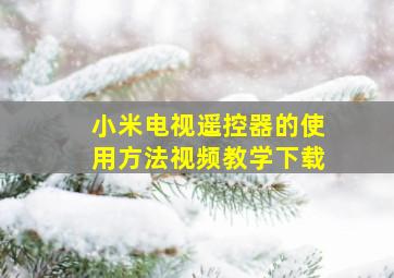 小米电视遥控器的使用方法视频教学下载