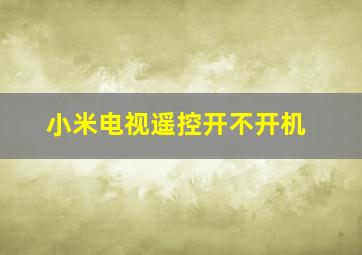 小米电视遥控开不开机