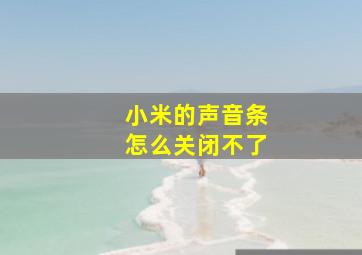 小米的声音条怎么关闭不了