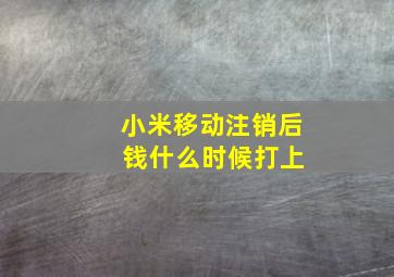 小米移动注销后 钱什么时候打上