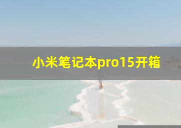 小米笔记本pro15开箱