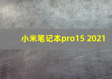 小米笔记本pro15 2021