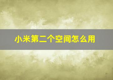 小米第二个空间怎么用