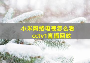 小米网络电视怎么看cctv1直播回放