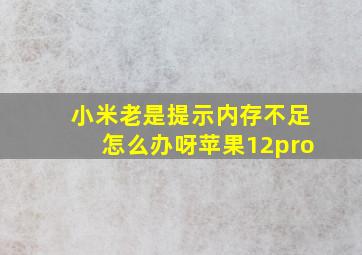 小米老是提示内存不足怎么办呀苹果12pro