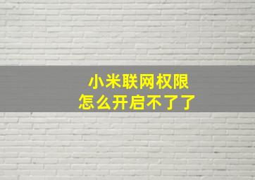 小米联网权限怎么开启不了了