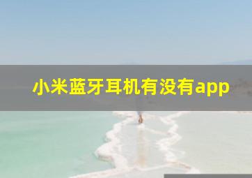 小米蓝牙耳机有没有app