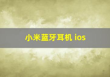 小米蓝牙耳机 ios