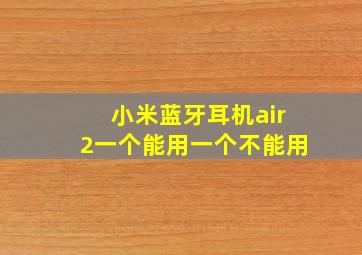 小米蓝牙耳机air2一个能用一个不能用