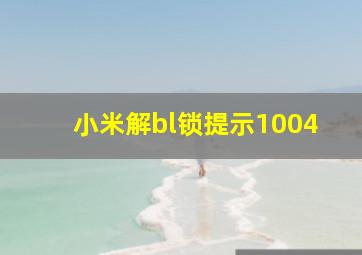 小米解bl锁提示1004