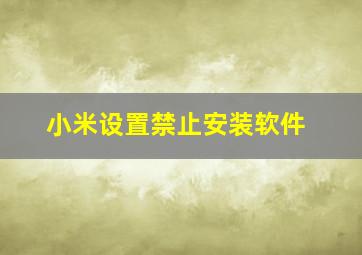 小米设置禁止安装软件