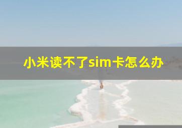 小米读不了sim卡怎么办