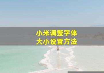 小米调整字体大小设置方法