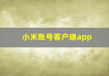 小米账号客户端app