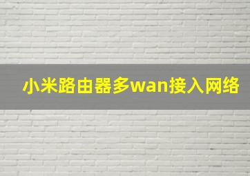 小米路由器多wan接入网络