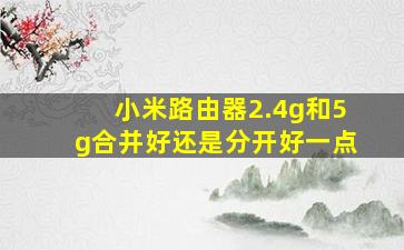 小米路由器2.4g和5g合并好还是分开好一点