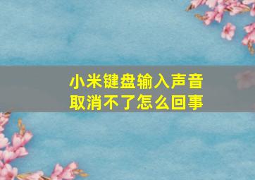 小米键盘输入声音取消不了怎么回事