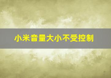 小米音量大小不受控制