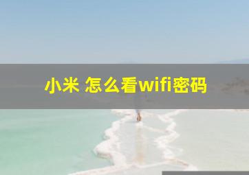 小米 怎么看wifi密码