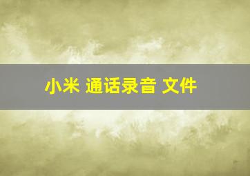 小米 通话录音 文件