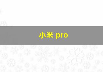 小米 pro