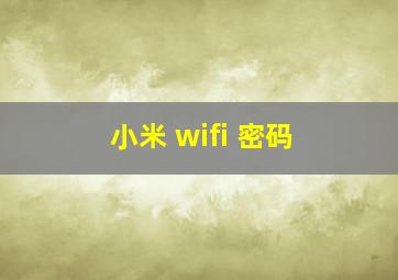 小米 wifi 密码