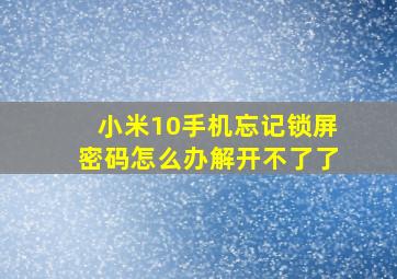 小米10手机忘记锁屏密码怎么办解开不了了