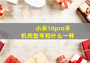 小米10pro手机壳型号和什么一样