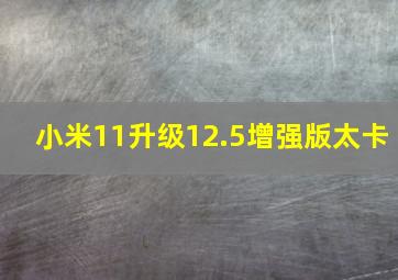 小米11升级12.5增强版太卡