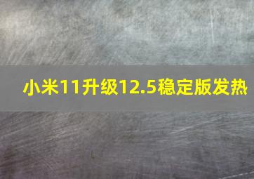 小米11升级12.5稳定版发热