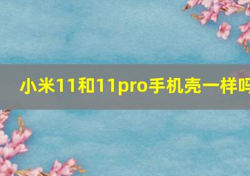 小米11和11pro手机壳一样吗