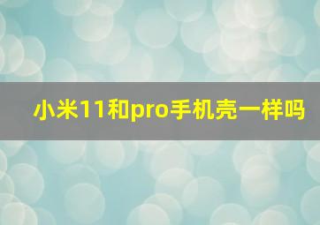 小米11和pro手机壳一样吗