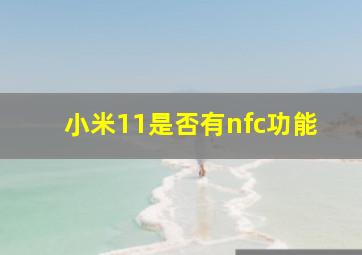 小米11是否有nfc功能