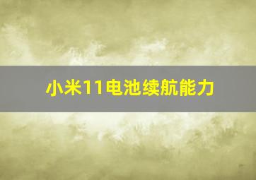 小米11电池续航能力