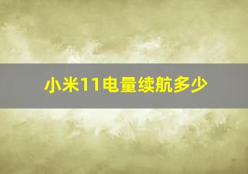 小米11电量续航多少