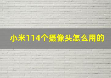 小米114个摄像头怎么用的