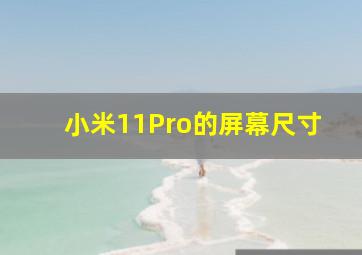 小米11Pro的屏幕尺寸