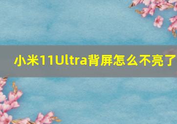 小米11Ultra背屏怎么不亮了