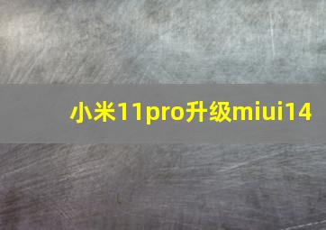 小米11pro升级miui14