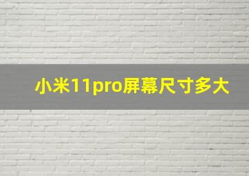 小米11pro屏幕尺寸多大